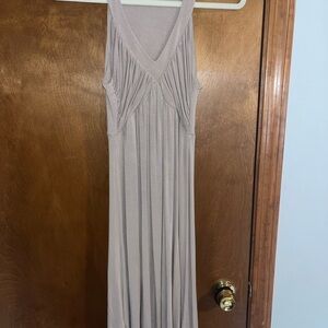 Calvin Klein Tan Pleated Maxi Sundress